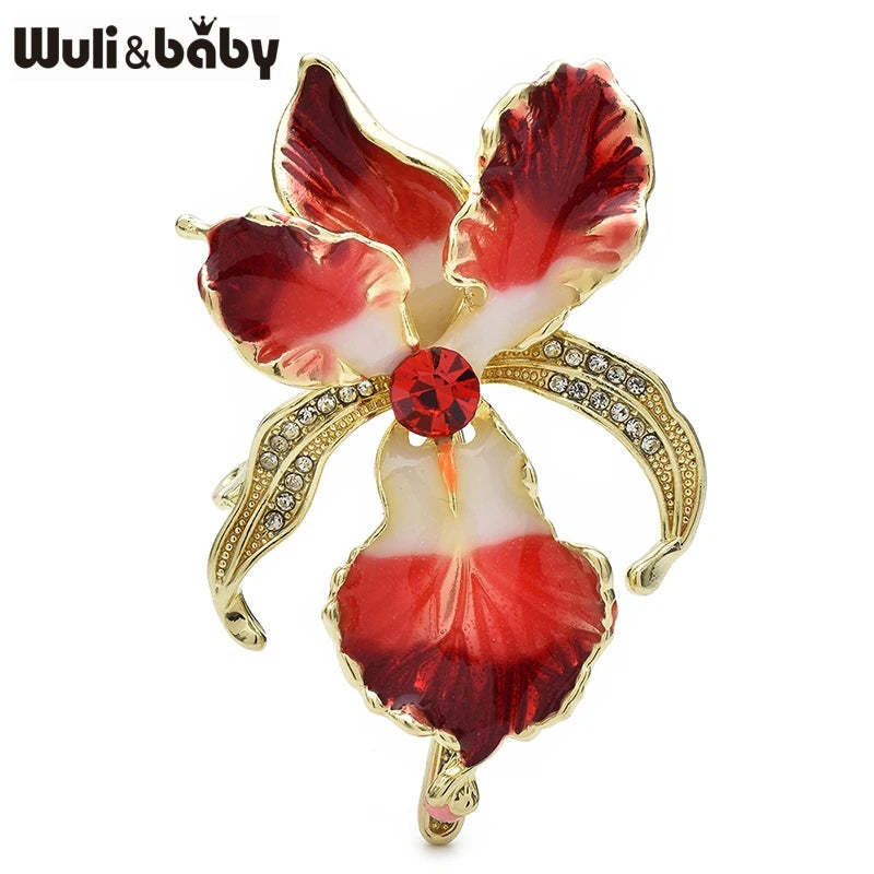 PENDRA Orchid Elegant Enamel Flower Brooch
