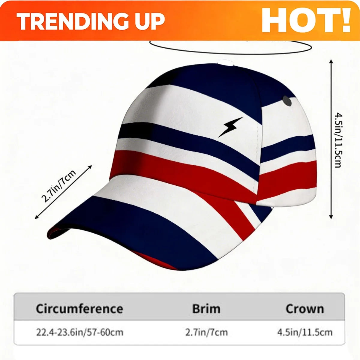 1pc Featuring an Strike Abstract Stripes Design, This Adjustable Snapback Cap Is Ideal for Street And Outdoor Activities.