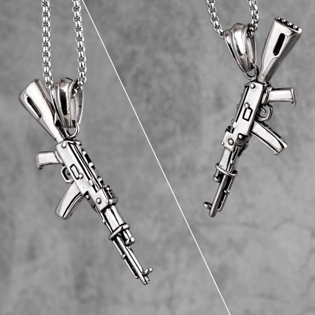 PENDRA Gun Boyfriend Steel Necklace