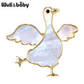 PENDRA Lovely White Goose Brooch