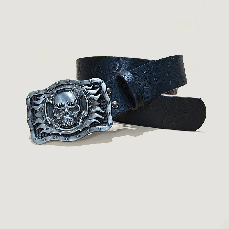 PENDRA Velaellea Leather Skull Gothic Belt