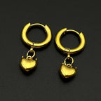 Devil Horn Heart Huggie Hoop Earrings Stainless Steel Dangle Love Charm Punk Y2K Unisex Sweet Cool Goth Ear Ring Jewelry Gifts