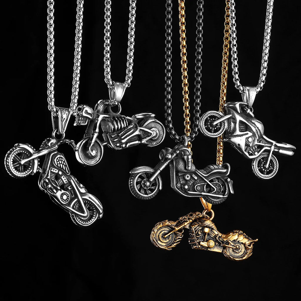 PENDRA Rider Motorcycle Rock Steel Necklace