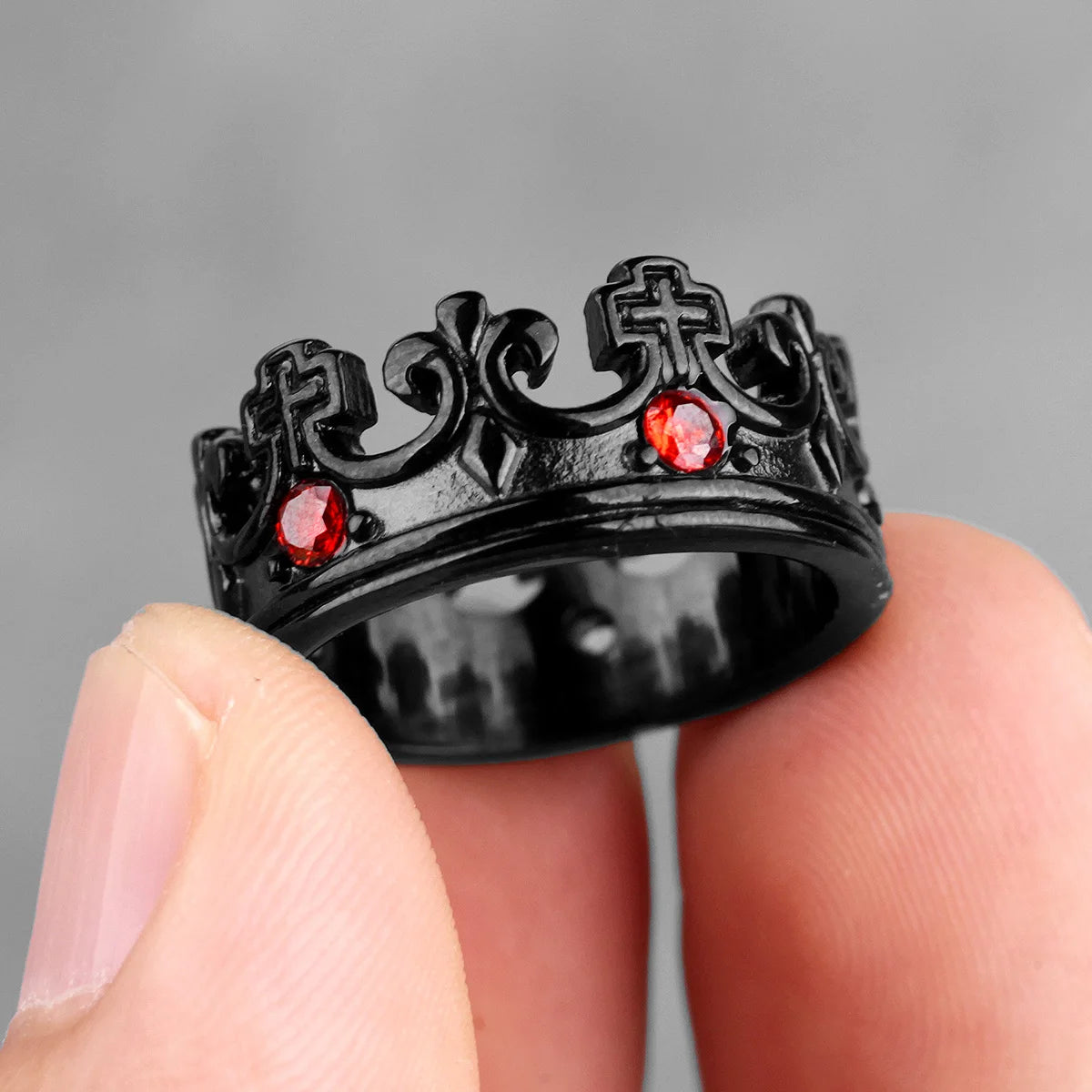 Aesthetic Crown Men Rings Stainless Steel Punk Rock Vintage Cool Stuff Fashion Jewelry Accessories For Women Gift Wholesale