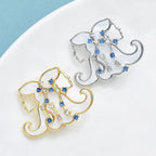 PENDRA Gemini Rhinestone Zodiac Star Brooch