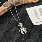 PENDRA Poohbear Stainless Steel Bear Pendant Necklace
