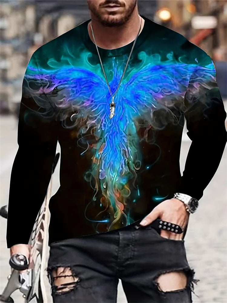 PENDRA Printed Long Sleeve Oriental T-Shirt