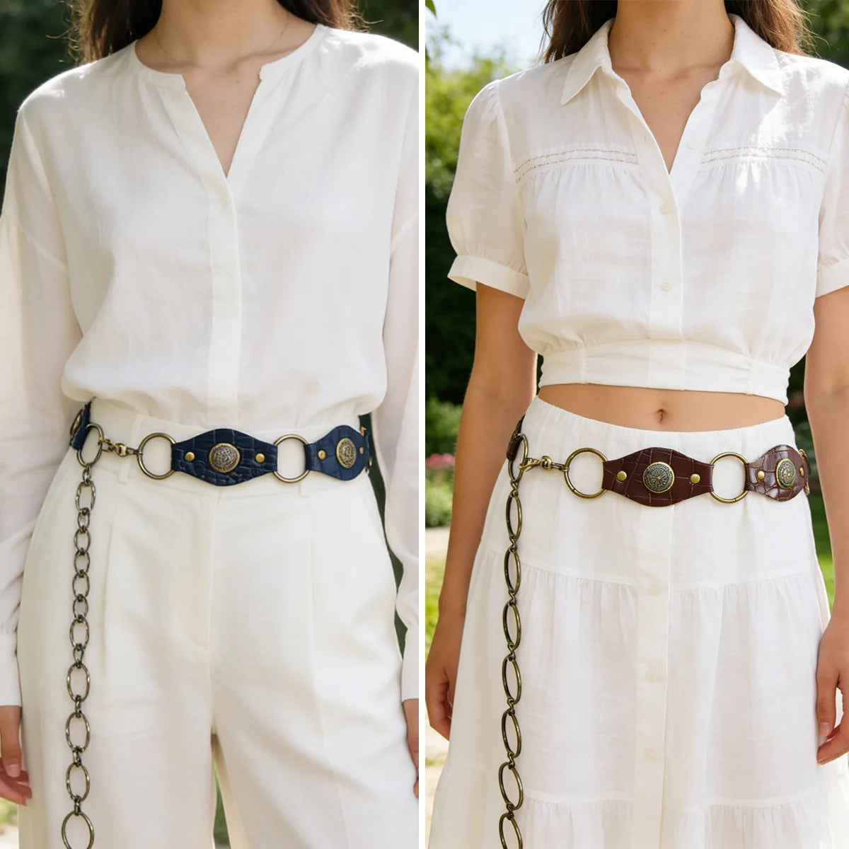 Retro Rivet Women's Belt Versatile Ethnic Style Dress Pants Belt Millennium Spicy Girl Design Belt Western Cowboy Perfect Gift
