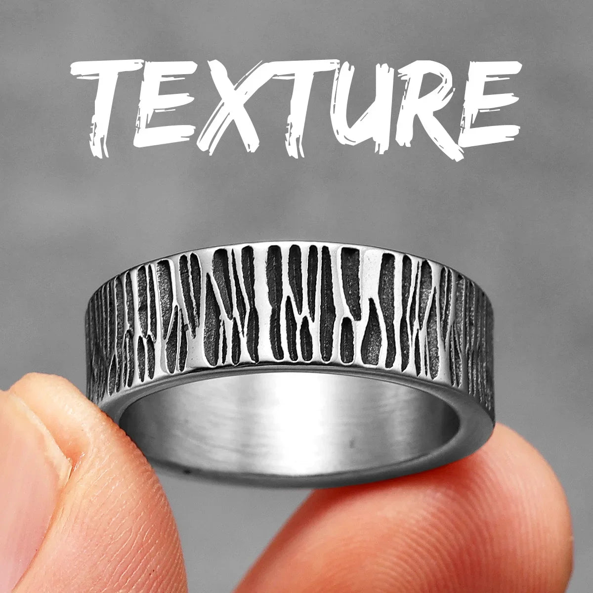 PENDRA Minimalism Aesthetic Stripe Steel Ring