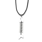 Hip hop Fish Bone Necklace Earrings Drop Ear Pendant Stainless Steel Simple Design Silver Color Party Jewelry Sets Accessories