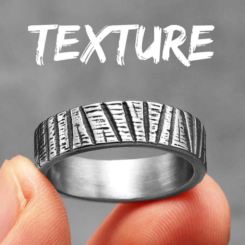 PENDRA Minimalism Aesthetic Stripe Steel Ring
