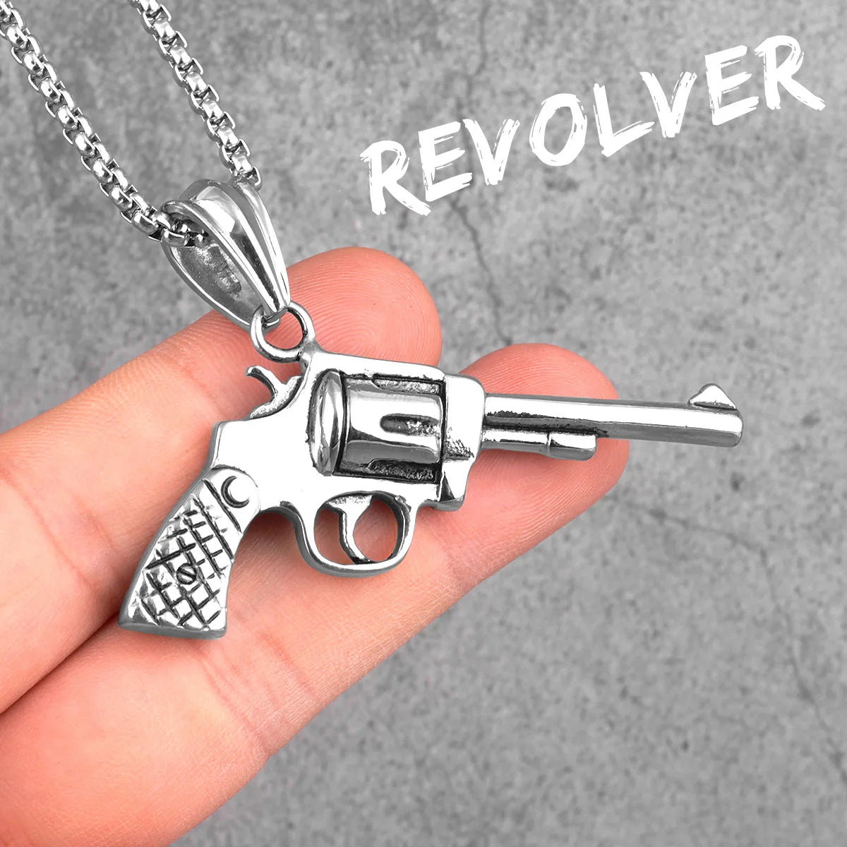 PENDRA Guns Shotgun Pistol Steel Necklace