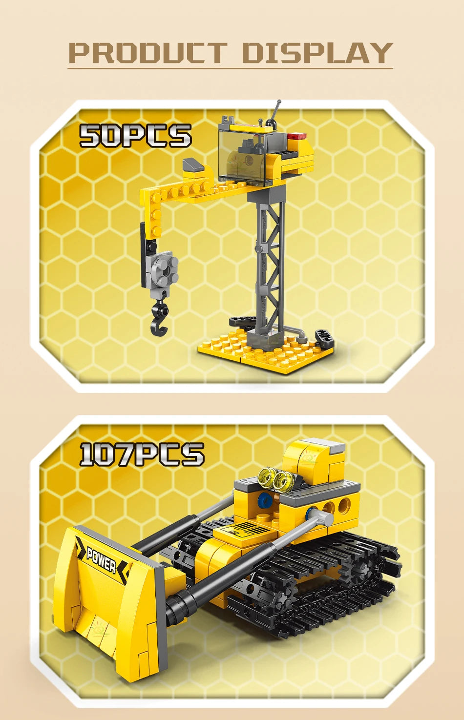 PENDRA Engineering Bulldozer Crane Building Set
