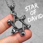 PENDRA Star David Masonic Steel Necklace