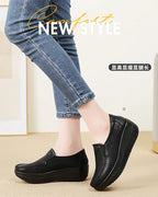 PENDRA Leather Sports Platform Shoes