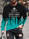 PENDRA Printed Long Sleeve God T-Shirt