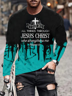 PENDRA Printed Long Sleeve God T-Shirt