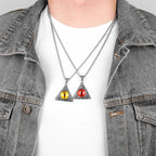 Demon Red Yellow Eye Long Men Necklaces Pendants Chain Punk for Boyfriend Male Stainless Steel Jewelry Creativity Gift Wholesale