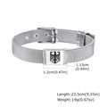 German Eagle Bracelet for Men Boys,Stainless Steel Mesh Adjustable Wristband,Germany Jewelry Gift