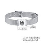 German Eagle Bracelet for Men Boys,Stainless Steel Mesh Adjustable Wristband,Germany Jewelry Gift