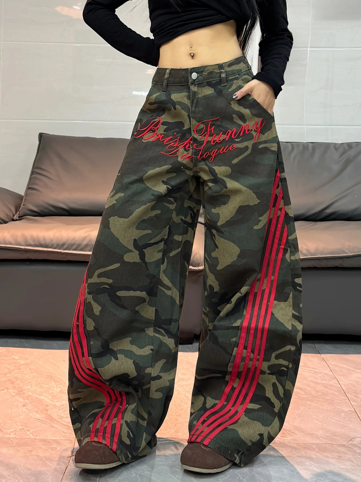PENDRA American Camouflage Stripe Jeans