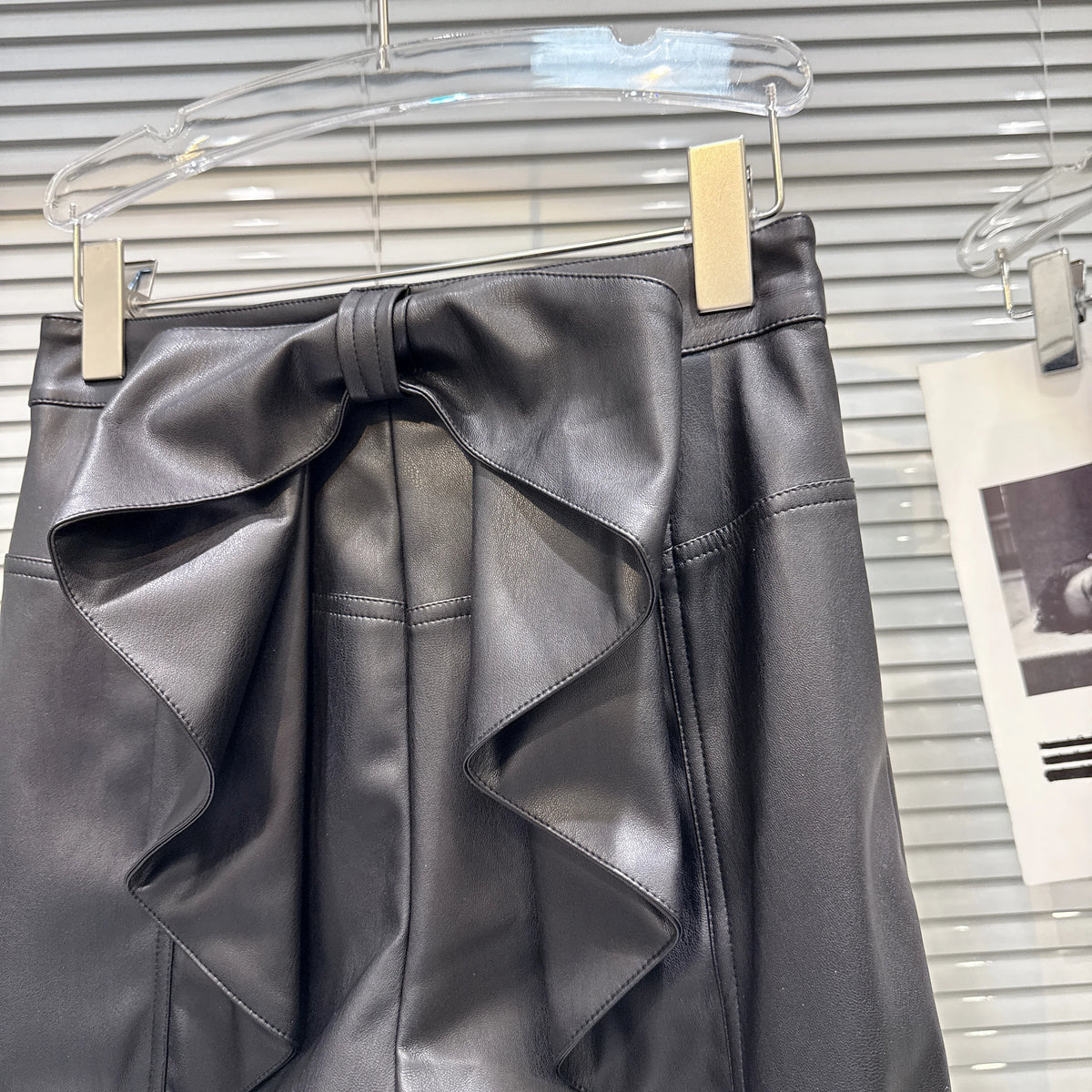 PENDRA Elastic Straight Leg PU Leather Pants