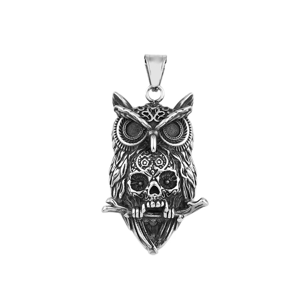 PENDRA Owlskull Gothic Owl Skull Pendant