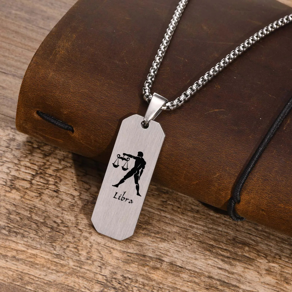 Free Personalized Custom 12 Zodiac Constellation Horoscope Sign Bar Necklaces for Men,Waterproof Stainless Steel Pendant Collar