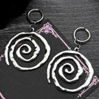 Grunge Stainless Steel Swirl Earrings Cool Korean Charms Hoop Earrings for Women Goth Fashion Accessories Cute Punk Jewelry