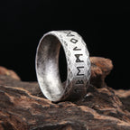 PENDRA Runering Vintage Stainless Steel Viking Rune Ring