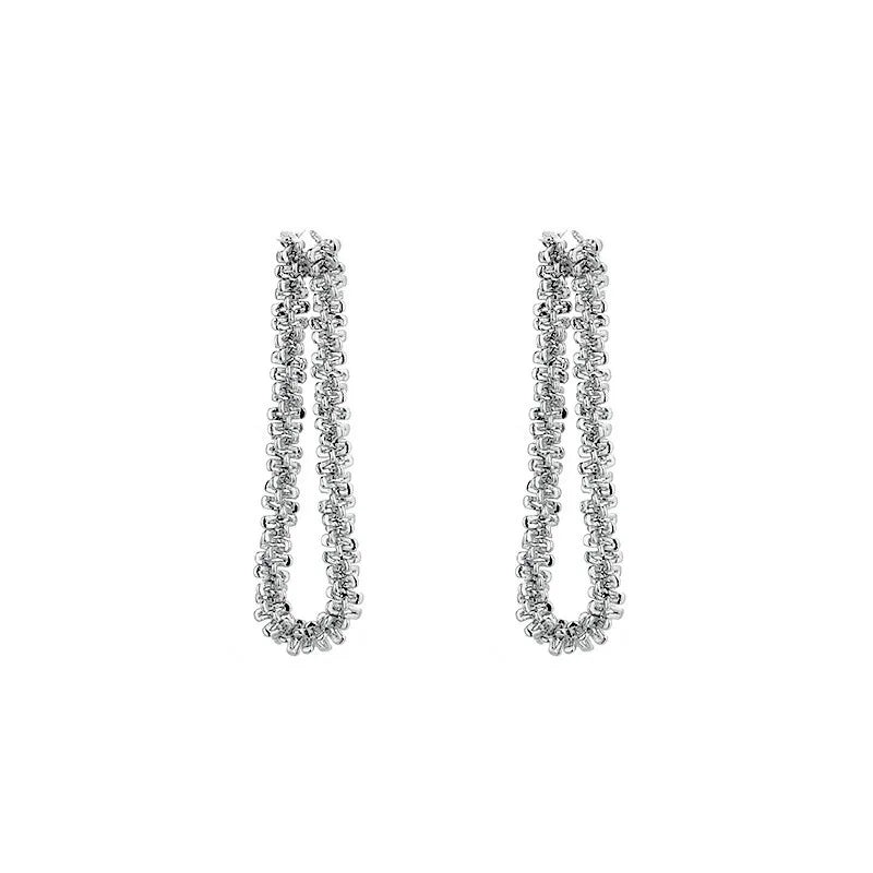 VENTFILLE Silver Drop Earrings for Women Long Tassel Box Chain Earrings Sweet Jewelry Dropshipping