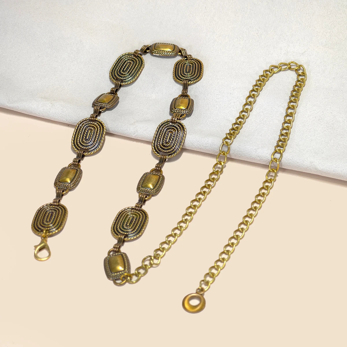PENDRA Noraina Metal Punk Carved Waist Chain Belt