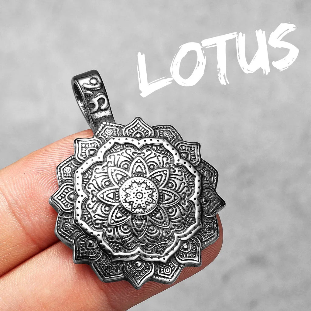 PENDRA Buddhism Mandala Steel Necklace