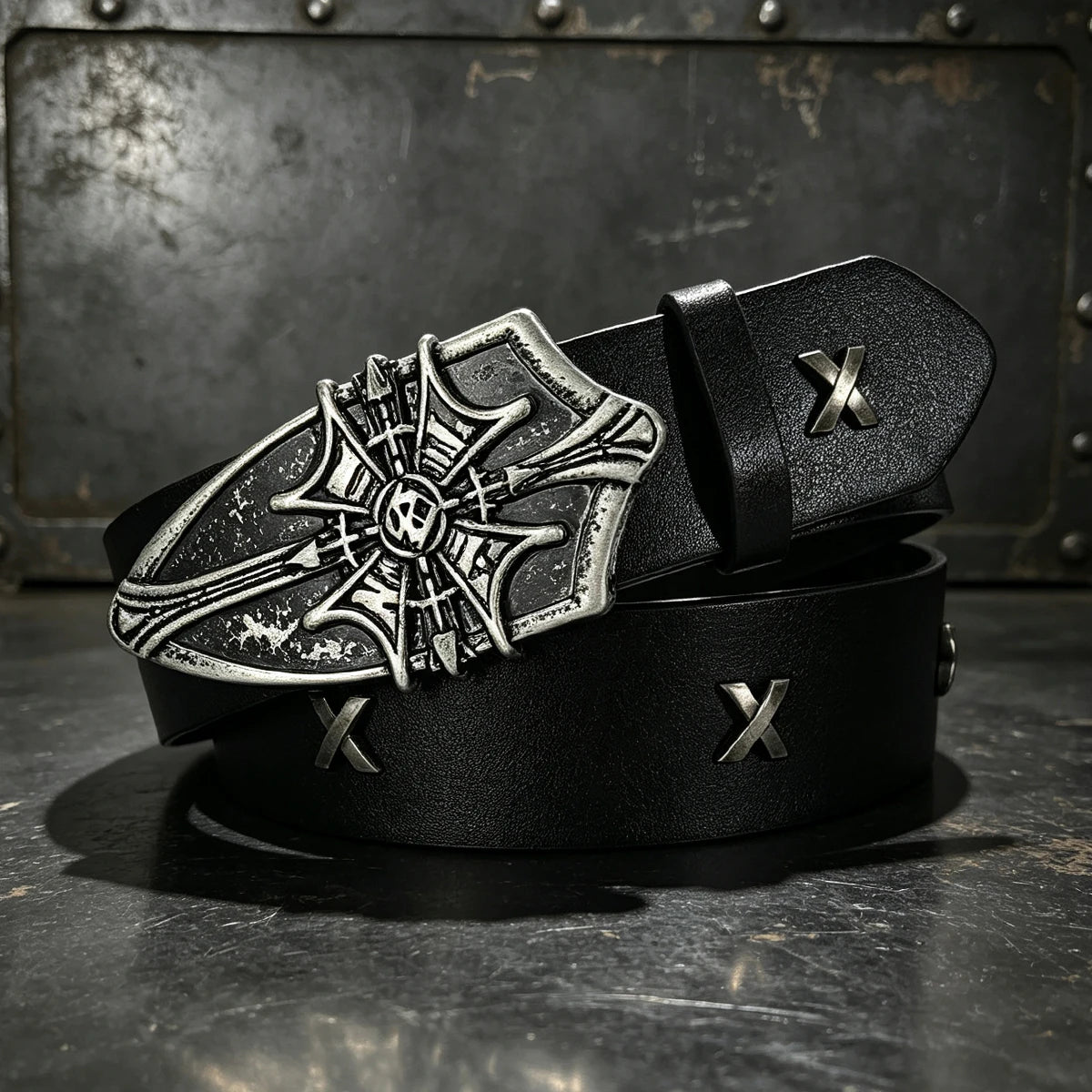 Men's Punk Style X Rivet Decorated Heavy Metal Belt Women Casual Fashion Jeans Decorative Belt-Rock Gothic Y2k Belts For Women