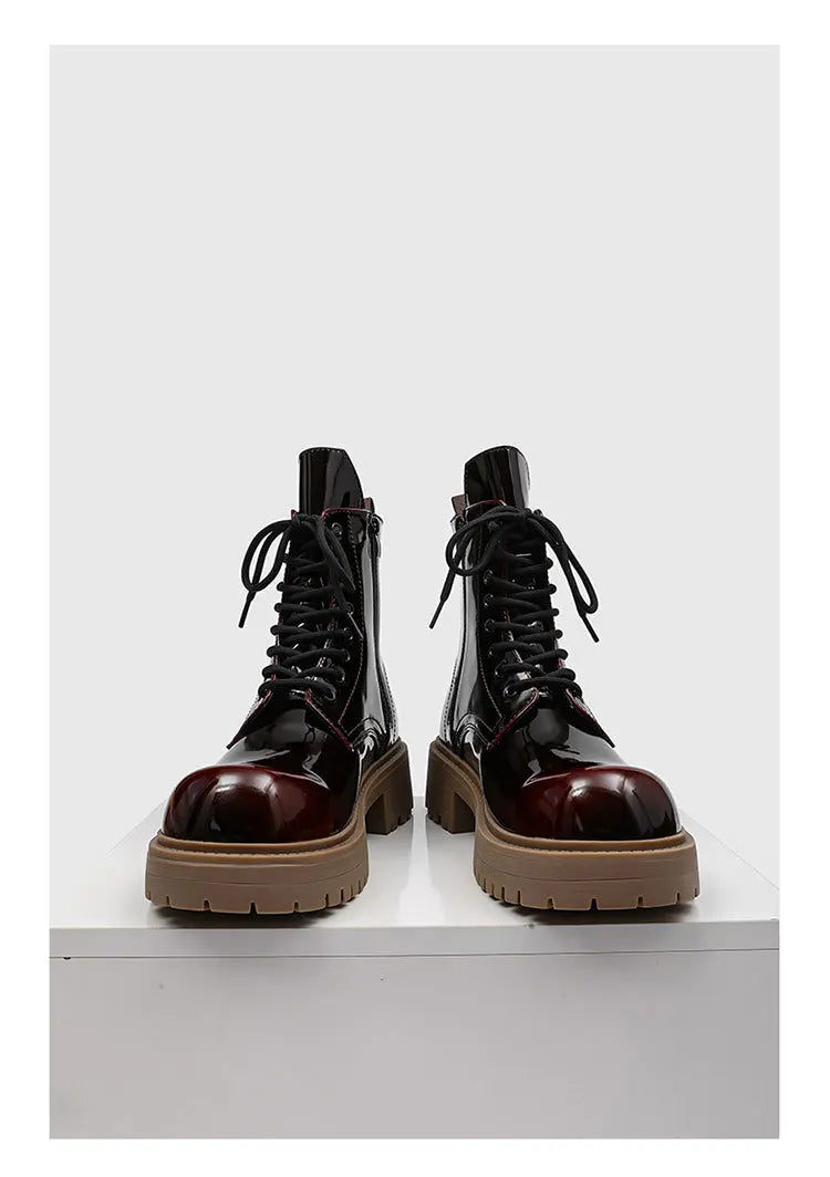 PENDRA Leather Thick Soled Boots