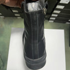 PENDRA Black Punk Black Leather 6cm Platform Zip Ankle Boots