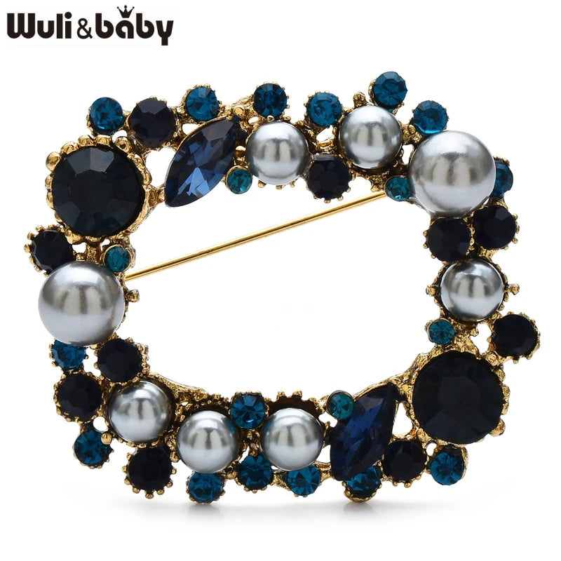 PENDRA Wreathgeome Pearl Geometric Wreath Brooch