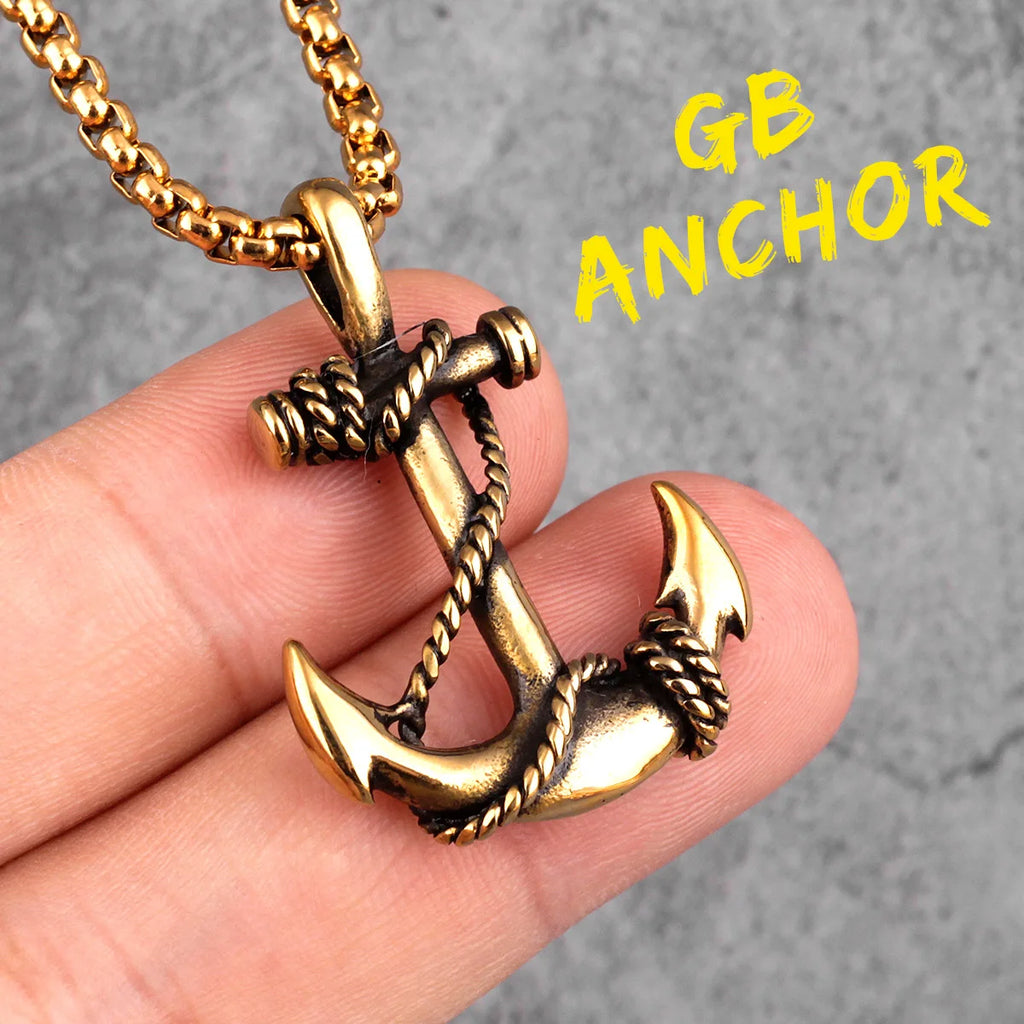 PENDRA Sea Anchor Sailor Steel Necklace
