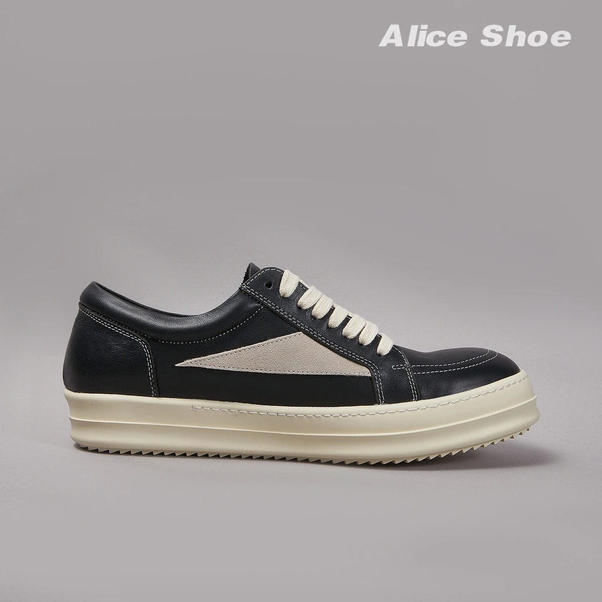 Leather Women Sneaker Outdoor Designer Men Shoe Low Top Holiday Black Lace-up Shoe Luxury Thick-sole Shoe Casual Platform Shoe