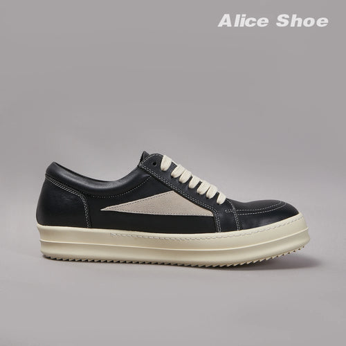Leather Women Sneaker Outdoor Designer Men Shoe Low Top Holiday Black Lace-up Shoe Luxury Thick-sole Shoe Casual Platform Shoe