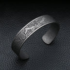 PENDRA Valknut Nordic Stainless Steel Open Cuff Bracelet