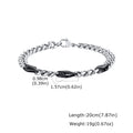 Cool Punk Stainless Steel Chain Bracelet for Men,21CM Silver Color Metal Chain Wristband,Hip Hop Jewelry Gift