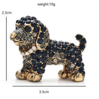 PENDRA Noble Puppy Rhinestone Dog Brooch