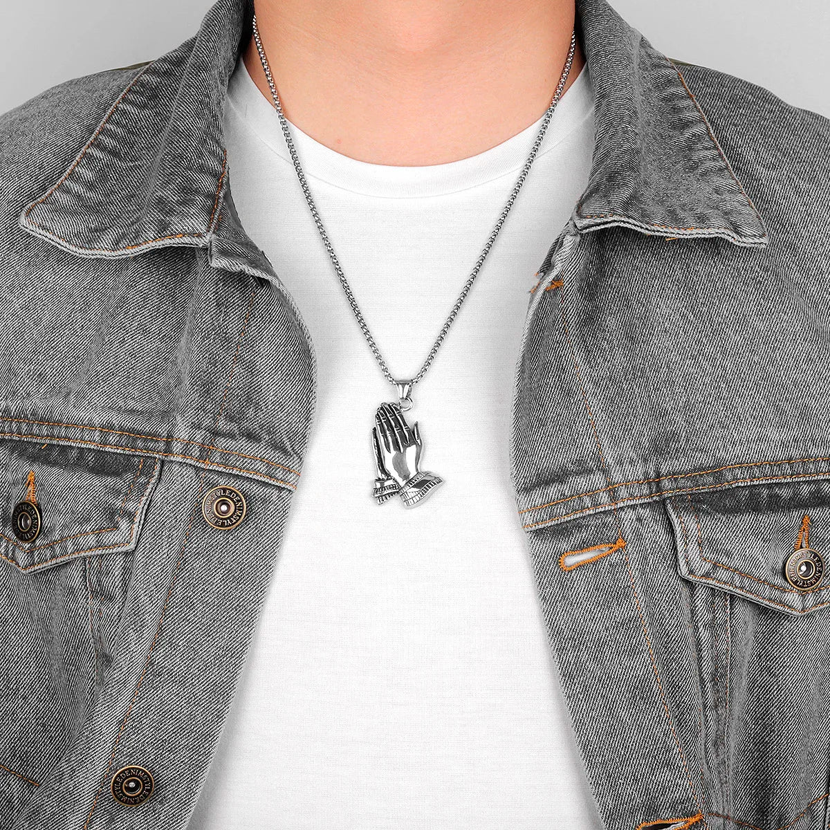 PENDRA Prayer Boyfriend Steel Necklace