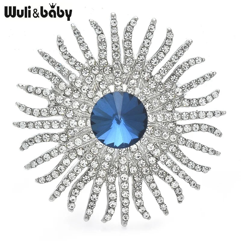 PENDRA Solara Crystal Sun Flower Brooch