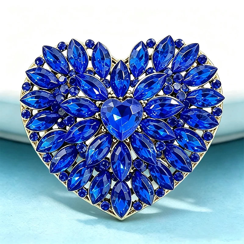 PENDRA Amoura 2-Color Crystal Heart Brooch