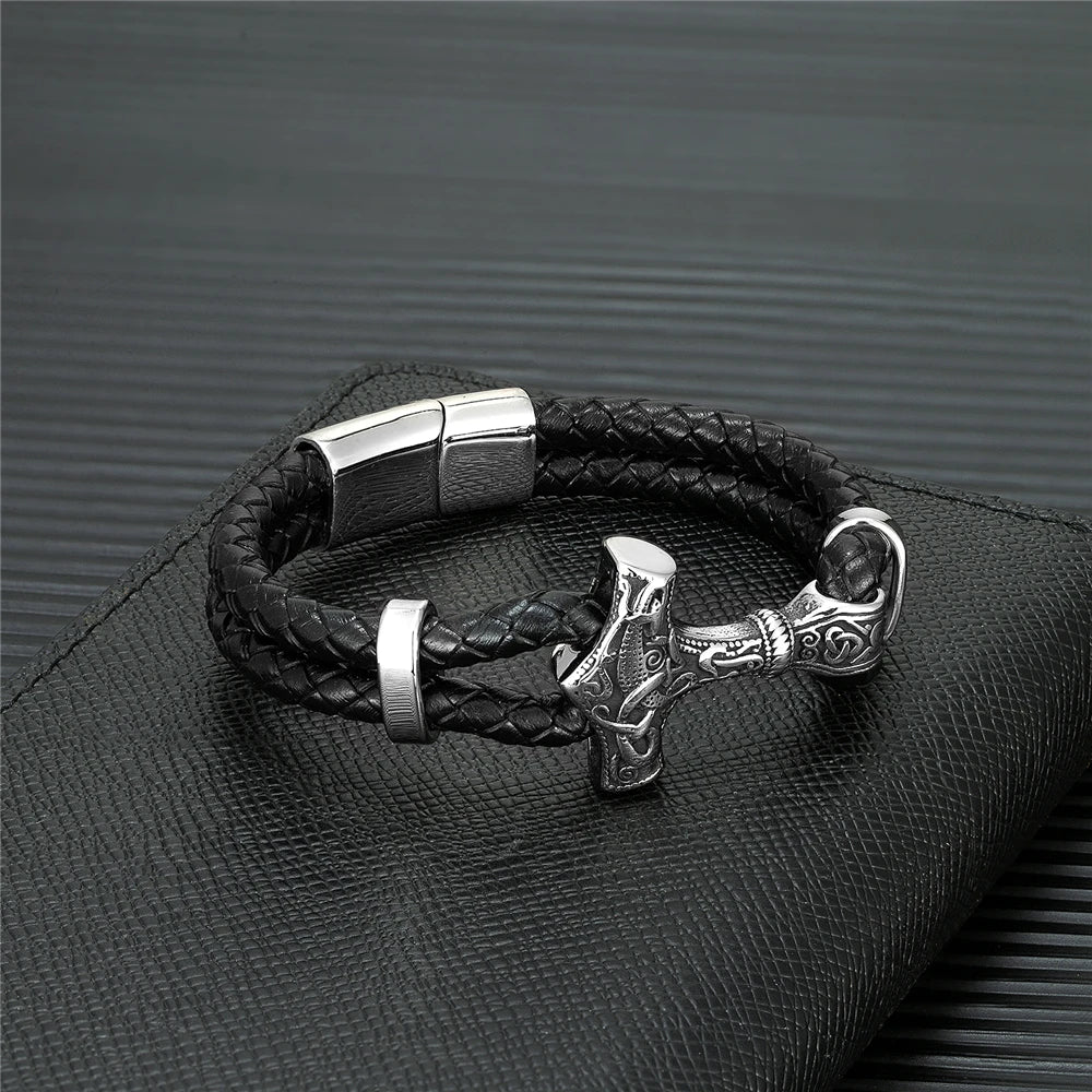 PENDRA Rune Vintage Leather Bracelet