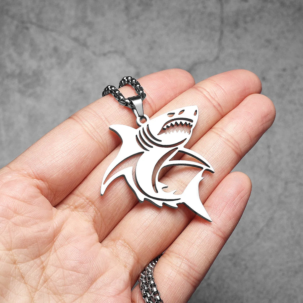 PENDRA Great Shark Sweater Steel Necklace