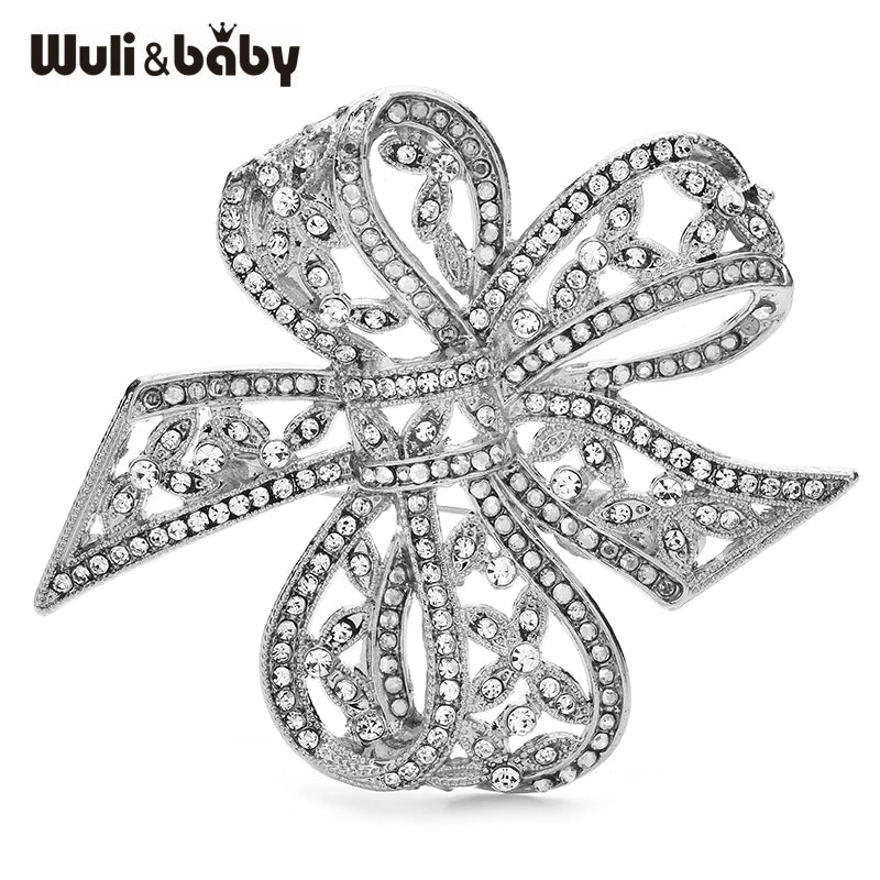 PENDRA Bellavie 4-Color Luxury Rhinestone Bowknot Brooch