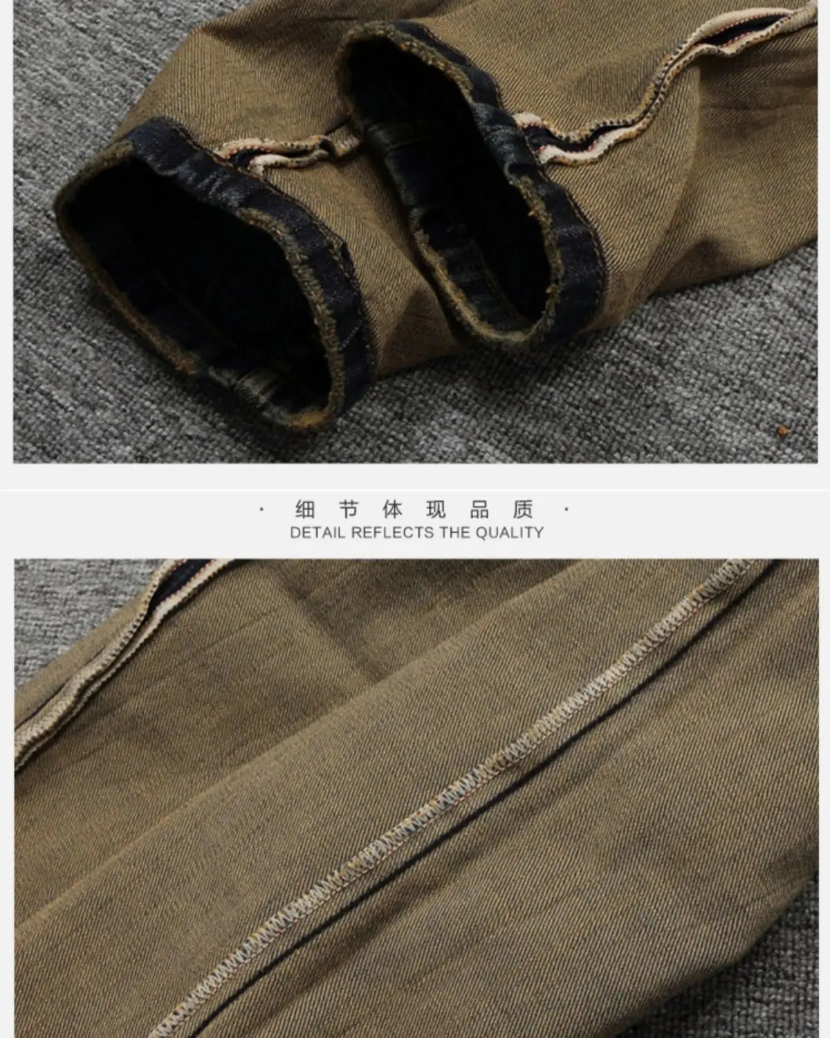 MEN FASHION Korean Style Clothes Brushed Fleece Denim Cargo Vintage Winter Straight Slim Luxury Streetwear 90s Trousers for Men